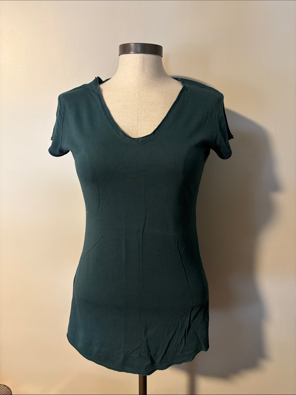 The Limited Deep Teal V-Neck Short Sleeve Top